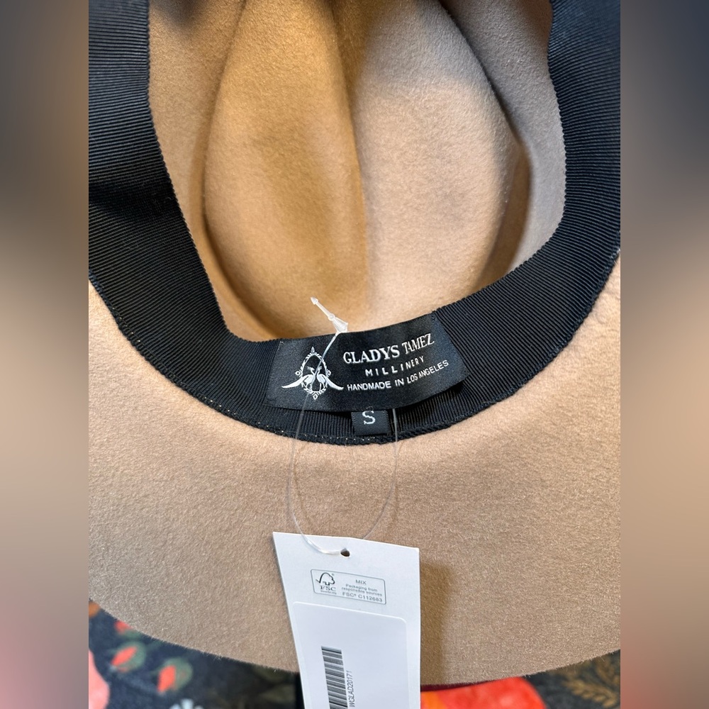 NEW Gladys Tamez Millinery Alex Hat in Camel Brown Suede Cowboy Small S - Picture 10 of 10